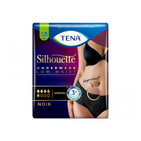 TENA Silhouette Normal Noir - L (taille basse) - Protection urinaire femme Tena Silhouette - 1