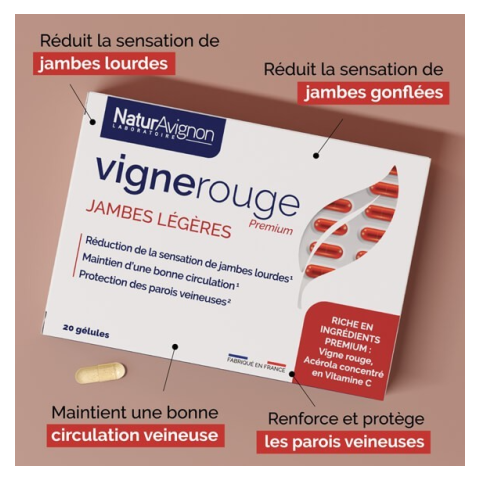 copy of Complément alimentaire Jambes légères - Vigne rouge ampoule NaturAvignon - 2