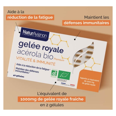 Gelée royale acérola bio - vitalité et l’immunité NaturAvignon - 2