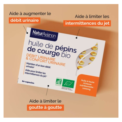 Huile de pépins de courge bio - Débit urinaire & confort urinaire NaturAvignon - 2