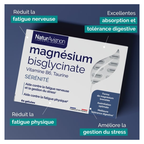 Magnésium bisglycinate - Réduire la fatigue NaturAvignon - 1