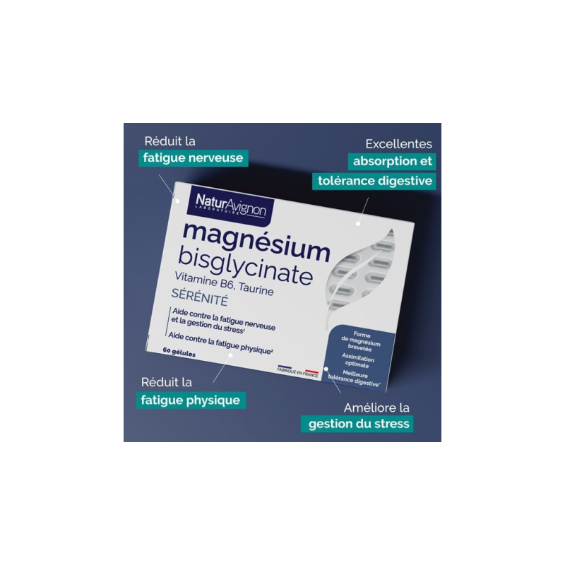 Magnésium bisglycinate - Réduire la fatigue NaturAvignon - 1