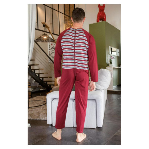 Grenouillère longues en Coton - rayée rouge- Col rond - L'Age d'Or L'âge d'or - 2
