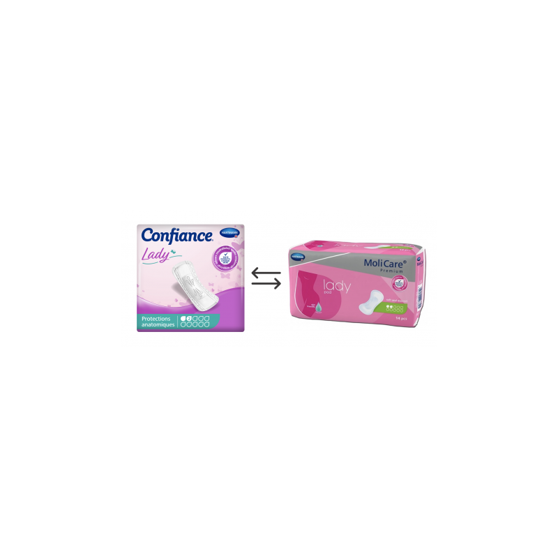 Confiance Lady Pads 2 gouttes - Protection urinaire femme Hartmann Confiance - 1 Confiance Lady Pads 2 gouttes - Protection urinaire femme Hartmann Confiance - 1