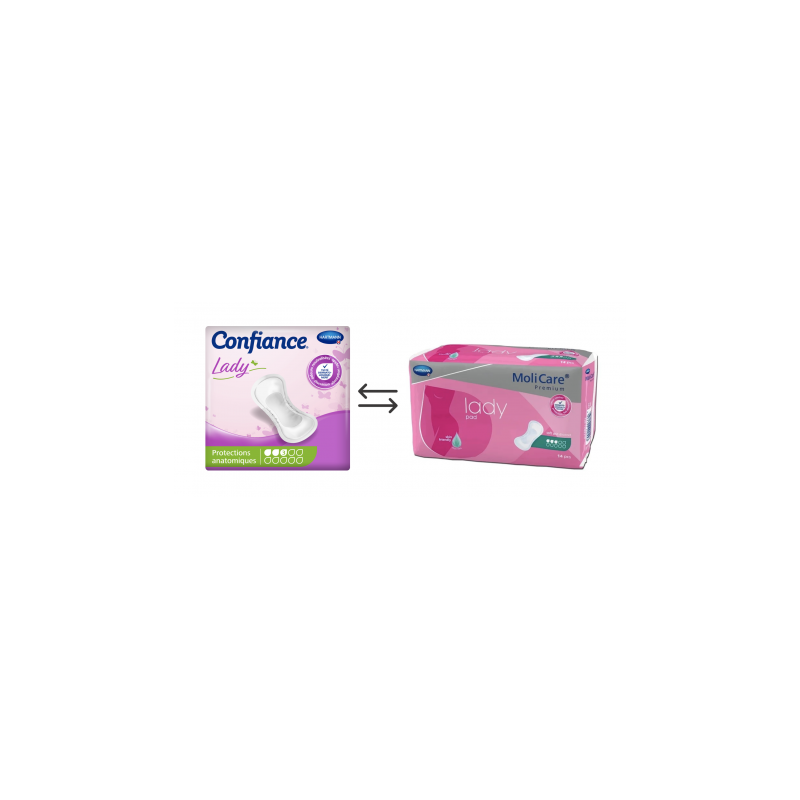Confiance Lady Pads 3 gouttes - Protection urinaire femme Hartmann Confiance - 1 Confiance Lady Pads 3 gouttes - Protection urinaire femme Hartmann Confiance - 1