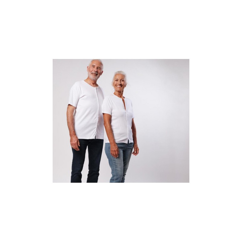 Tee-Shirt Mixte - manches courtes ouverture devant aimants - Benefactor Benefactor - 1 Tee-Shirt Mixte - manches courtes ouverture devant aimants - Benefactor Benefactor - 1