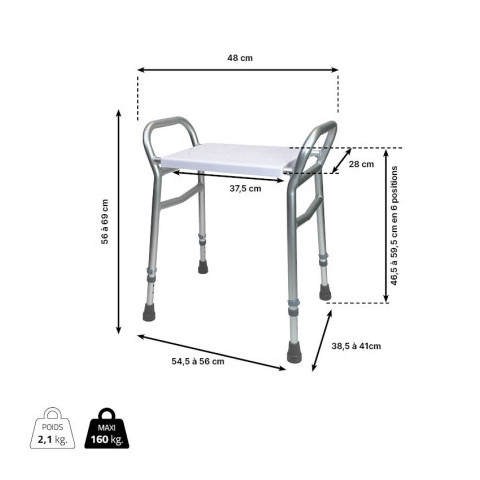 Tabouret de douche avec accoudoirs Identités - 2