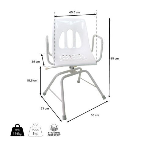Chaise de douche pivotante Identités - 2