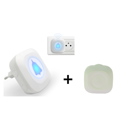 Pack sonnette d'appel d’urgence + récepteur supplémentaire - sans fil ni pile Identités - 1