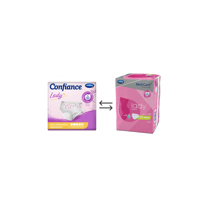 Confiance Lady pants 5 gouttes M - Protection urinaire femme Hartmann Molicare Premium Lady - 1