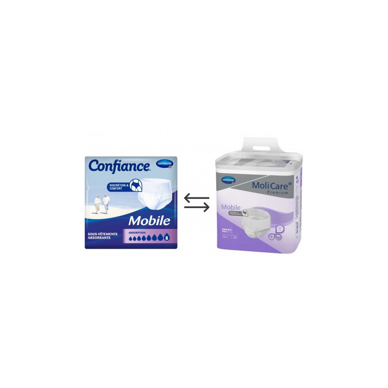 Confiance Mobile 8 gouttes M - Hartmann - Slip Absorbant / Pants Hartmann MoliCare Premium Mobile - 1
