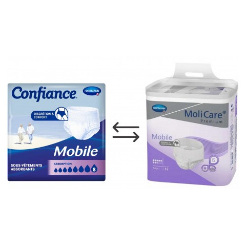 Confiance Mobile 8 gouttes XL - Hartmann - Slip Absorbant / Pants Hartmann MoliCare Premium Mobile - 1