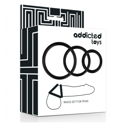 ADDICTED TOYS SET ANILLOS PENE NEGRO ADDICTED TOYS - 1