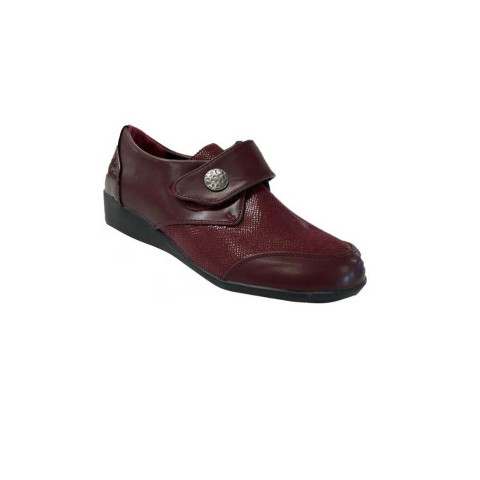 Chaussons cuir Bordeaux - Femme L'âge d'or - 1