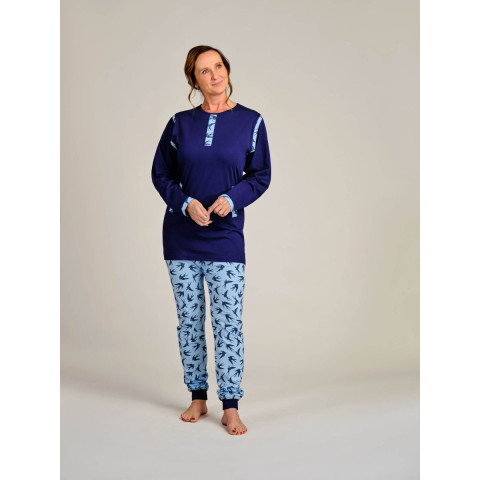 Grenouillère femme manches et jambes longues à motif - 4Care