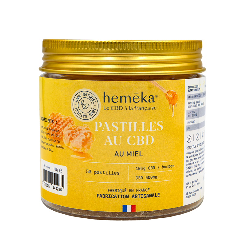 Bonbons au Miel CBD 10 mg – Hemeka (Boîte de 50)| SENIOR MEDICAL